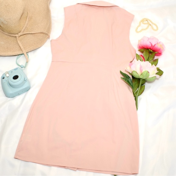 V-Neck Poplin Sleeveless Dress with Bow - Picture 5 of 5